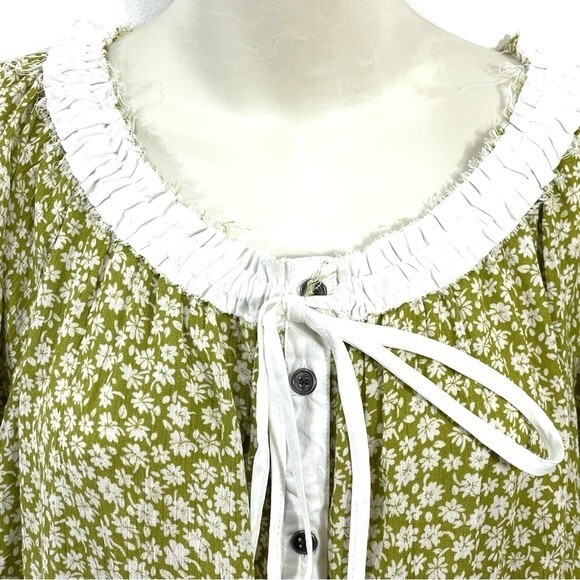 NWT Heyson Mossy Stone Sage Button Up Blouse - Picture 2 of 9